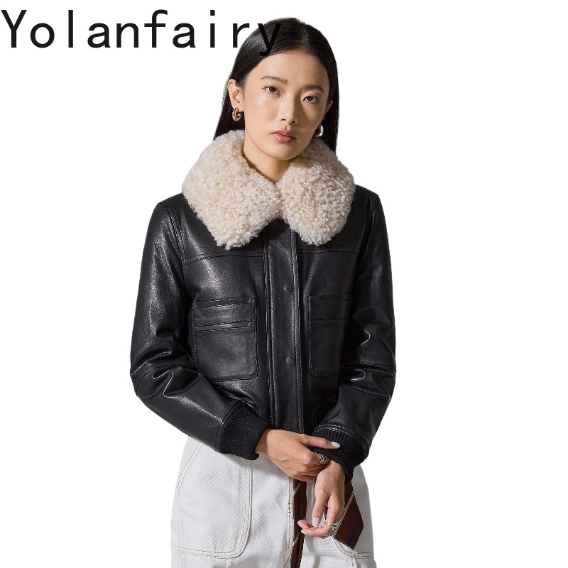 Puffer Jacket Women Down - YOLANFAIRY Top Quality Real Sheepskin Genuine