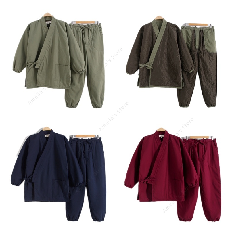 Traditional Winter Japanese Clothing - Winter Samue Japanese Kimono Modern-day Shakuhachi