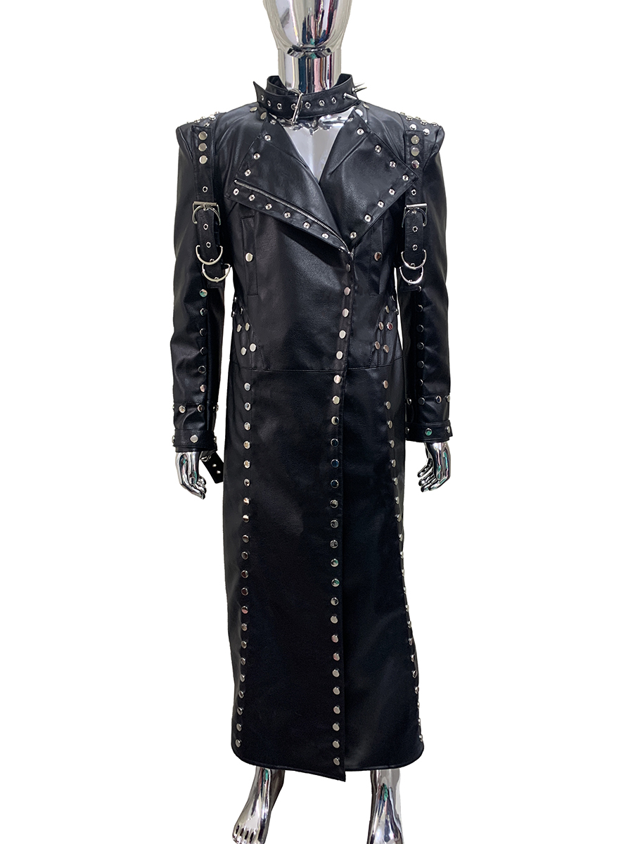 Winter Clothes Shop - Mauroicardi Autumn Cool Long Black Faux