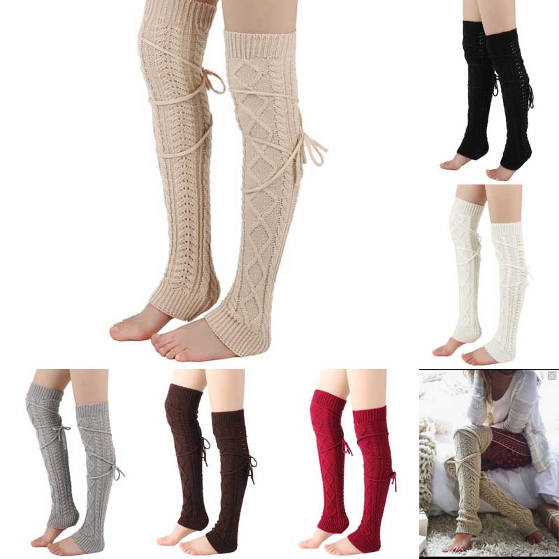 Winter Clothing Leg Warmers - Socks Winter Women Girls Stockings Knitted