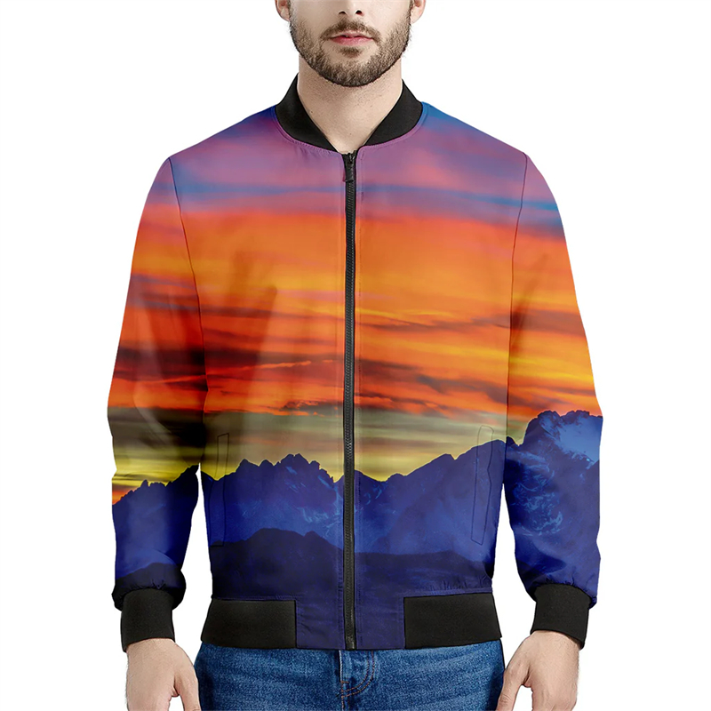 Mountain 3D Printed Bomber Jac - огляд і ціна Quality Winter Clothing Bomber Jacket