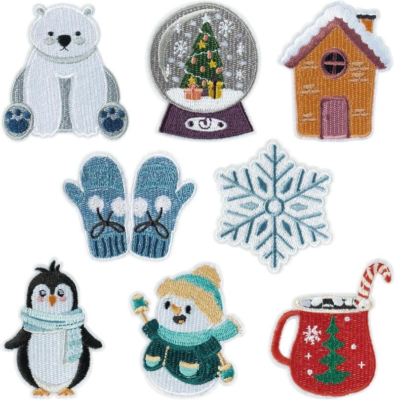8 Pcs Winter Themed Iron on Pa - огляд і ціна Winter Clothing Pictures