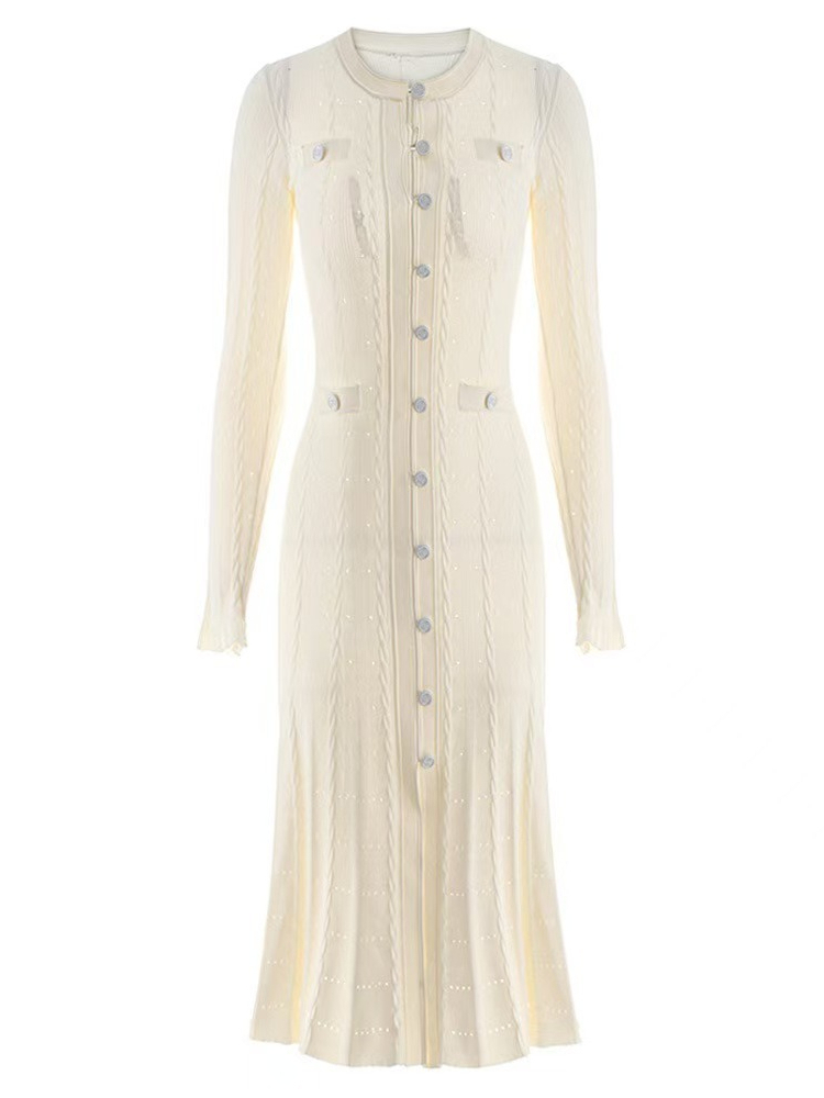 Round Neck Long Sleeved Dress  - огляд і ціна Winter Clothing Pictures