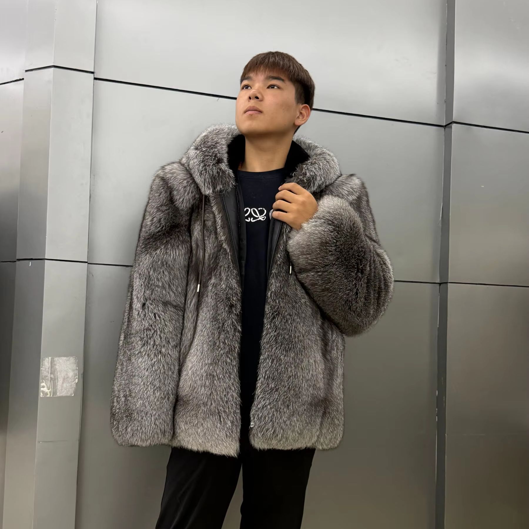 Luxury Natural Fox Fur Men's J - огляд і ціна Winter Clothes Shop