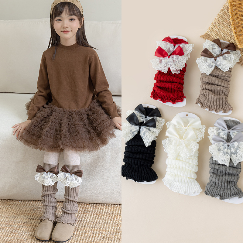 Lace Bow Leg Warmers Girls Aut - огляд і ціна Winter Clothing Leg Warmers