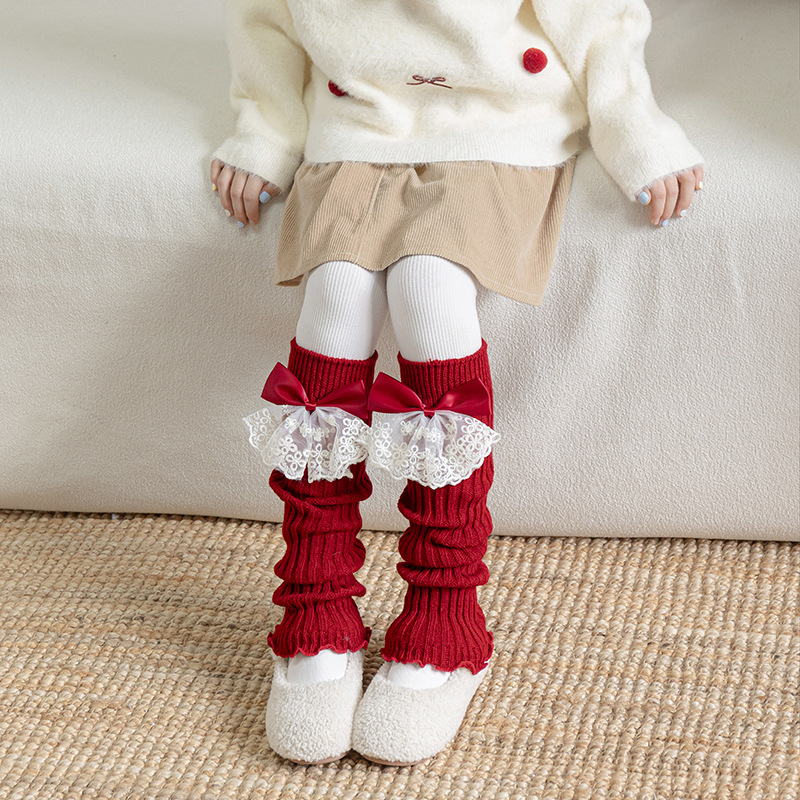 Lace Bow Leg Warmers Girls Aut - огляд і ціна Winter Clothing Leg Warmers