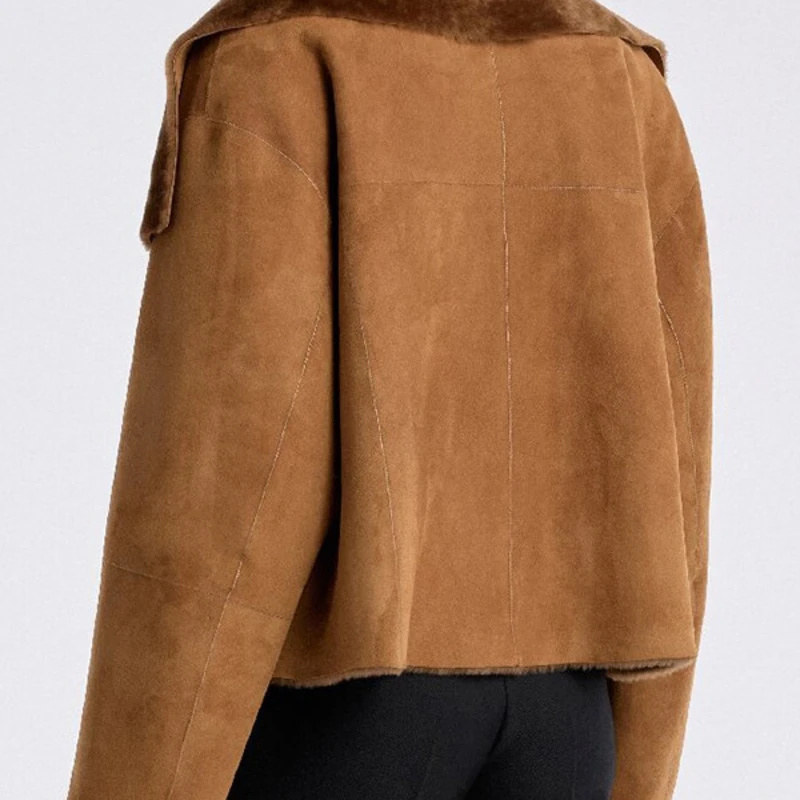 Women Faux Suede Jacket Revers - огляд і ціна Winter Clothing Pictures