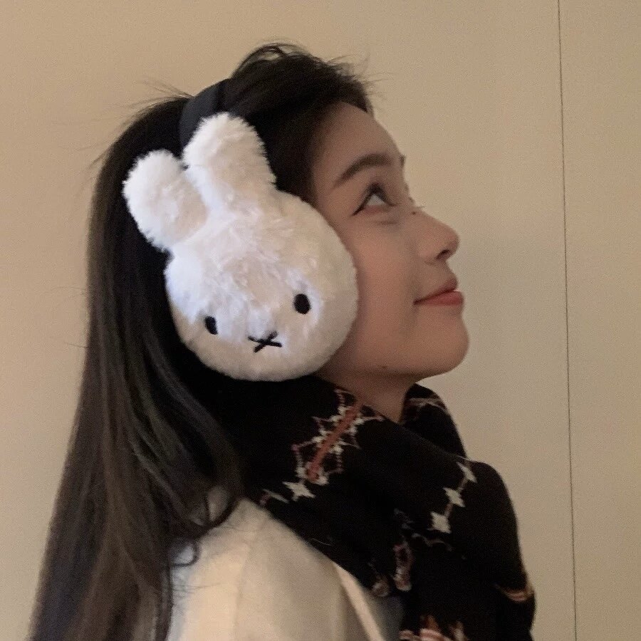 Cute White Miffy Rabbit Plush  - огляд і ціна Winter Clothing Earmuffs