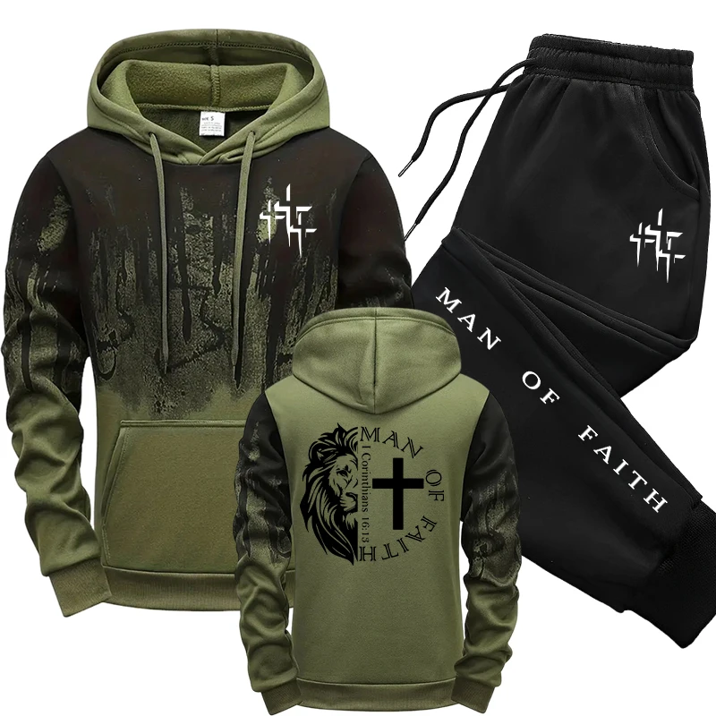 Man of Faith Pattern Men's Set - огляд і ціна Winter Wear Clothes